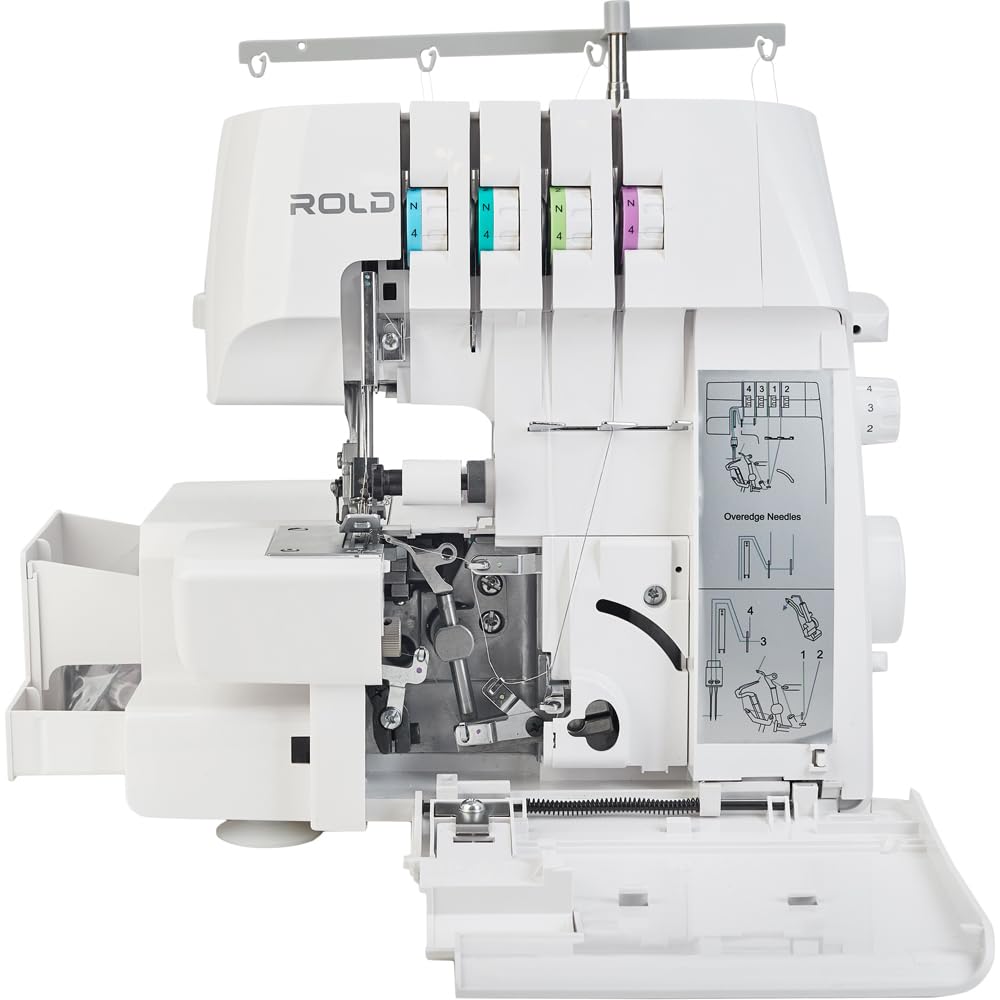 ROLD GT900 Overlock Nähmaschine mit Abfallbehälter | Bequemes Einfädeln und leistungsstarker Motor | Differentialtransport