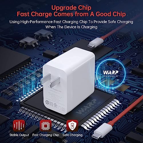 Image of 10W to 65W Charger for Vivo Y21T / Y 21 T Charger Original Adapter Like Quick Charge QC 4.0 Dash Warp Dart Flash Super Vooc Fast PD Charger With 1 Meter Type C to Type C USB Data Cable (5V=4A /10V=6.5A, OPD, Red)