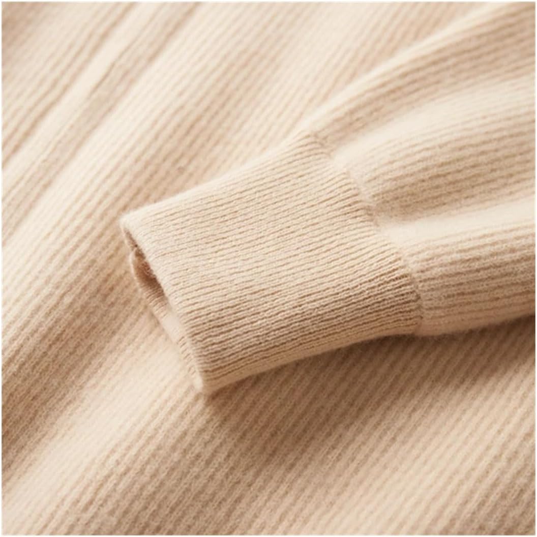 Men's Wool High Collar Zipper Cardigan Loose Warm Sweater for Autumn Winter
