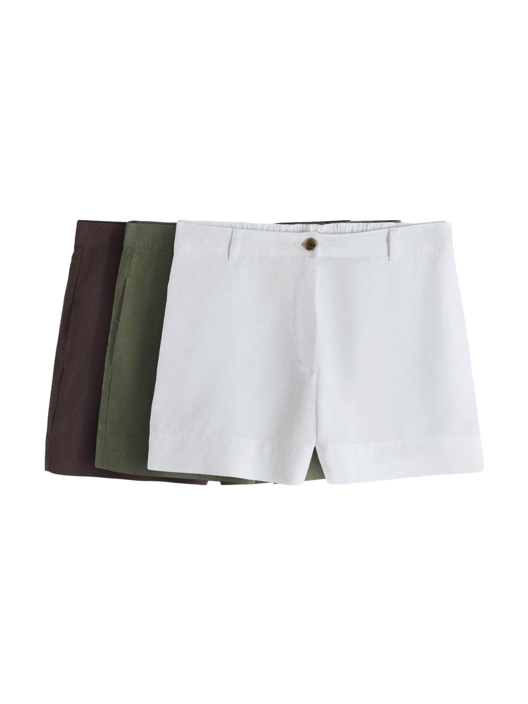 THE SET Femme Short léger, Lot de 3 | Coupe standard, Taille mi-haute, Cordon de serrage