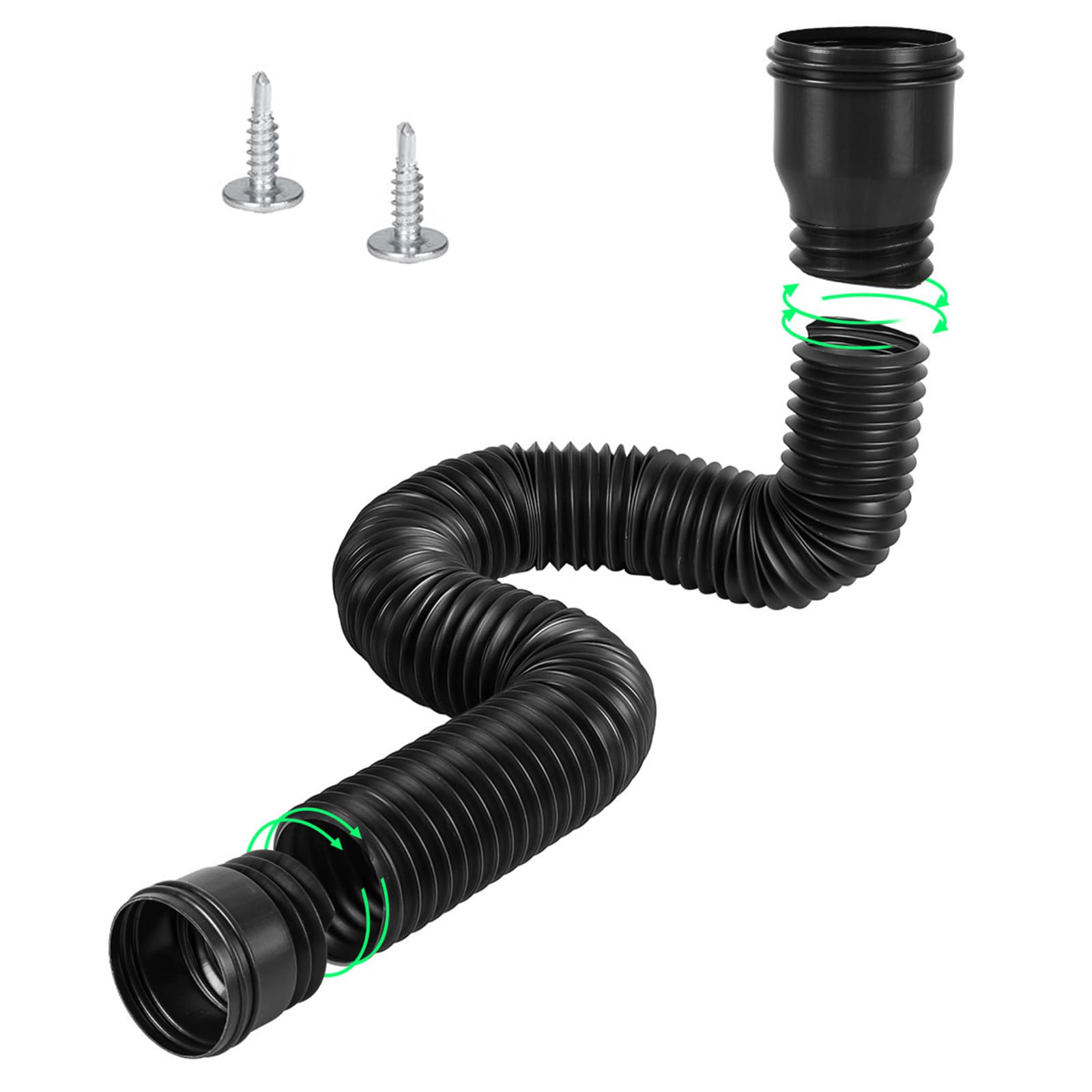 Bocguy Rallonge Gouttière Flexible, Kit d'extension de gouttière, Ensemble D'Extension Ronde Pour Descente De 80/100 mm, Kit D'Extension De Tuyau De Pluie, Extension De Descente De 47 à 150 cm