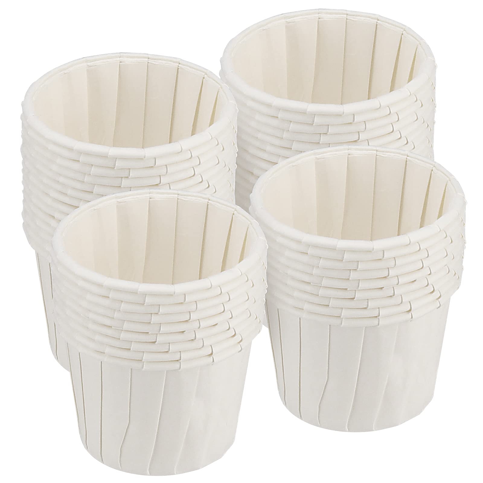 SINJEUN Lot de 1000 gobelets jetables en papier de 56,7 g, échantillon de condiments pour mesurer, shots de gelée, sauces, blanc
