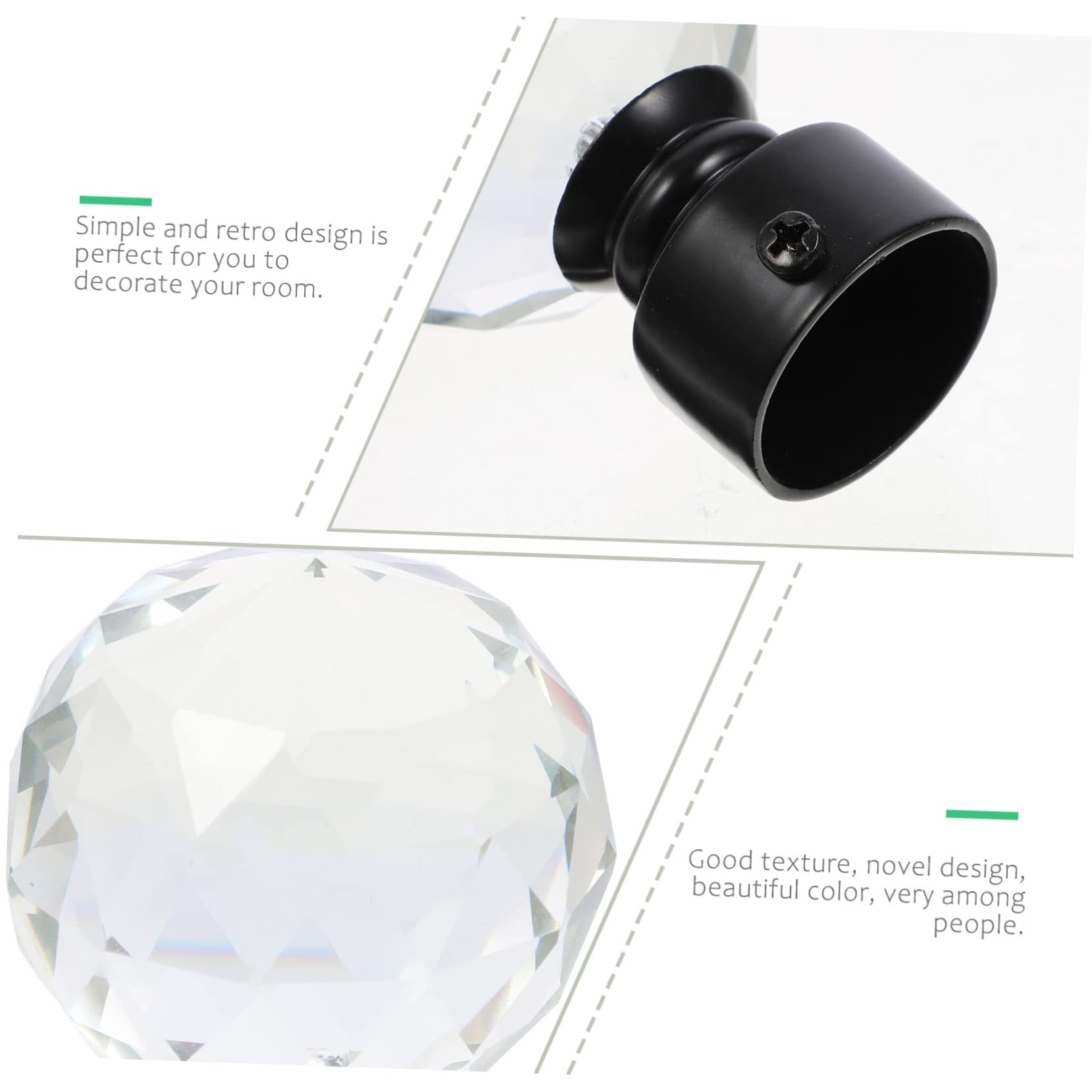 Set 2Pz Tappi Terminali per Bastoni Tende in Ferro Nero, Terminali per Bacchetta Tende Design Semplice e retrò, Accessori per Decorazione Camera da Riposo e Appartamento