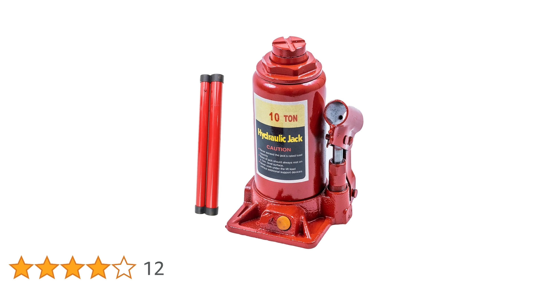Amazon.co.jp: 油圧式ボトルジャッキ 安全荷重10t 赤 標準型