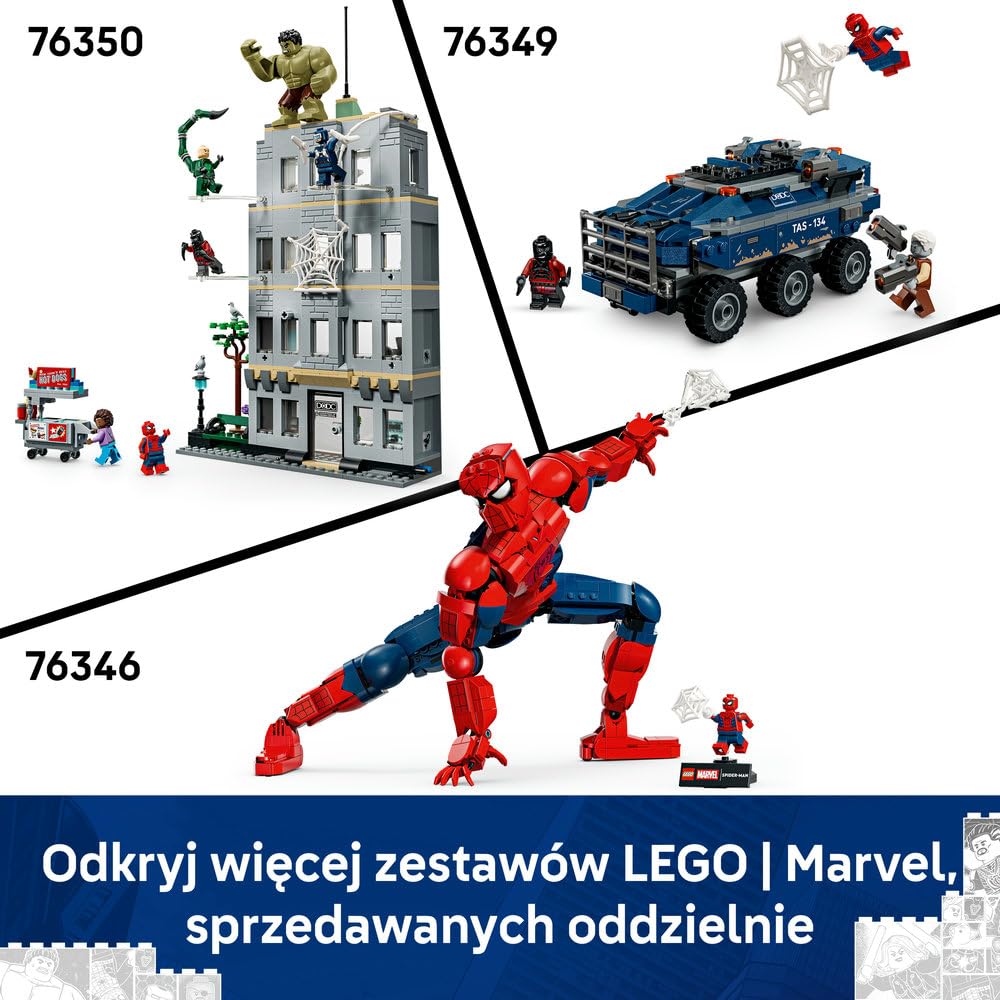 LEGO | Marvel Figurka Spider-Mana 76346 | Kolekcjonerska figurka, Spider-Man: Całkiem nowy dzień, prezent dla fana Marvela 12+, zestaw klocków, 813 elementów