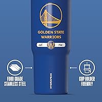 Vista 4 de Hydrapeak x NBA Vaso Nomad con Licencia Oficial de Golden State Warriors de 32 oz con Asa y Tapa con Popote, Botella de Agua de Acero Inoxidable a