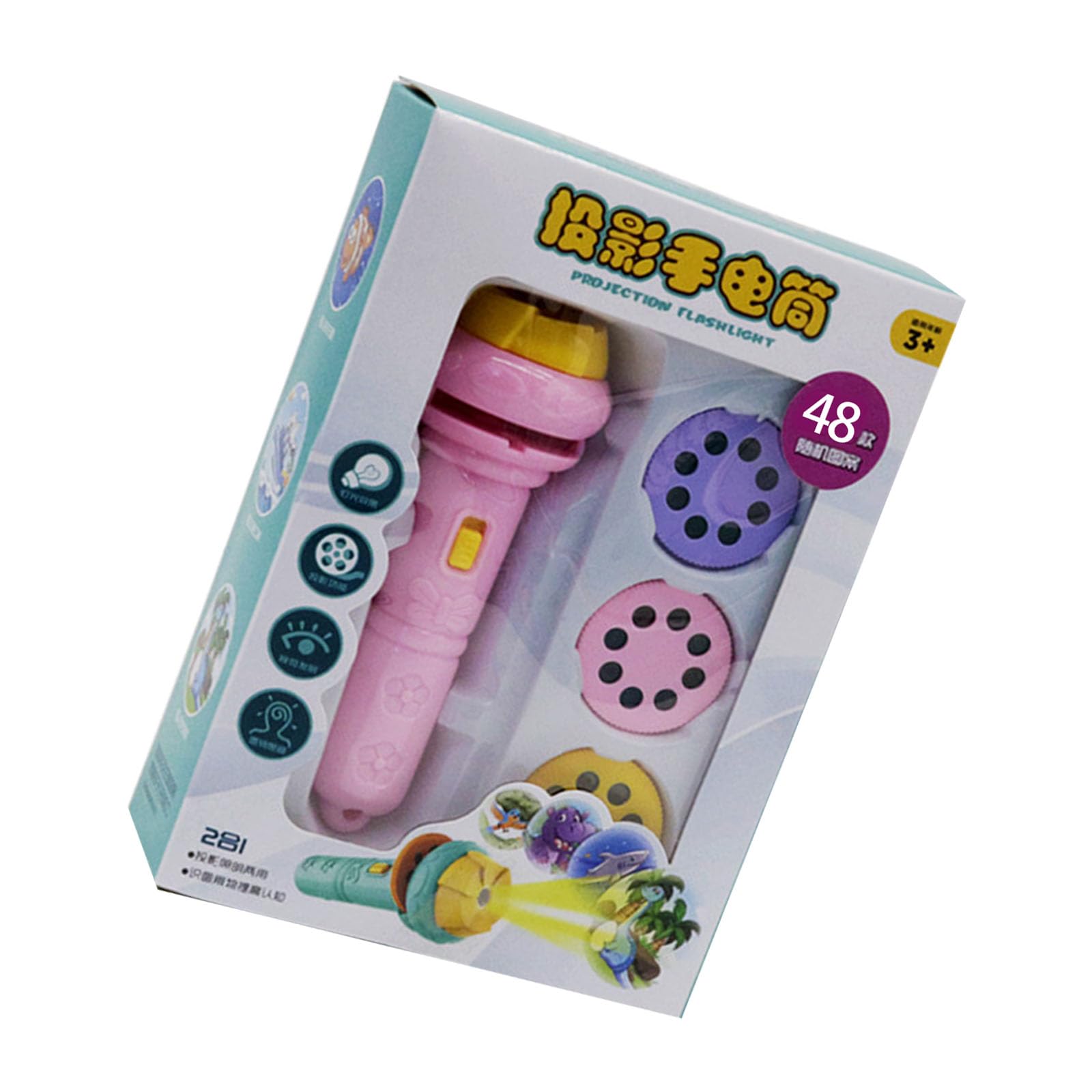TFAOYS Cartoon Projection Educational Flashlight Toy for Kids Early Learning with Safe Portable Parties Cartoon Projection Toy for Children