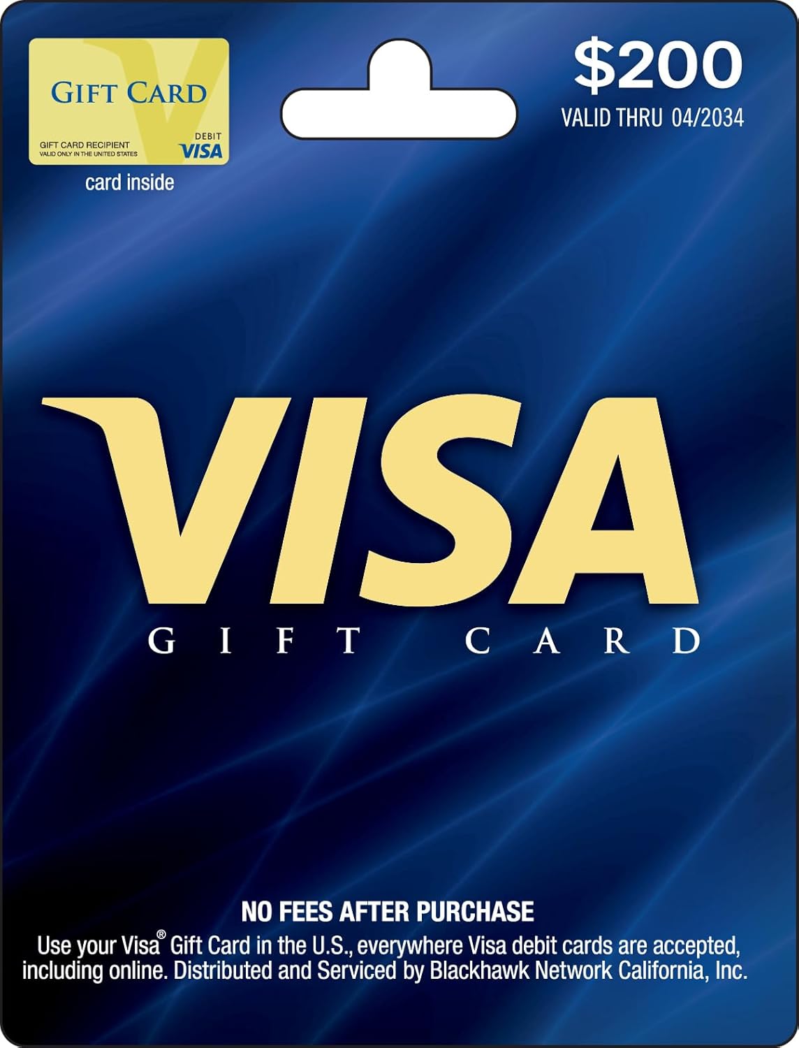 Visa Physical Gift Card $200 (plus $6.95 Purchase Fee)
