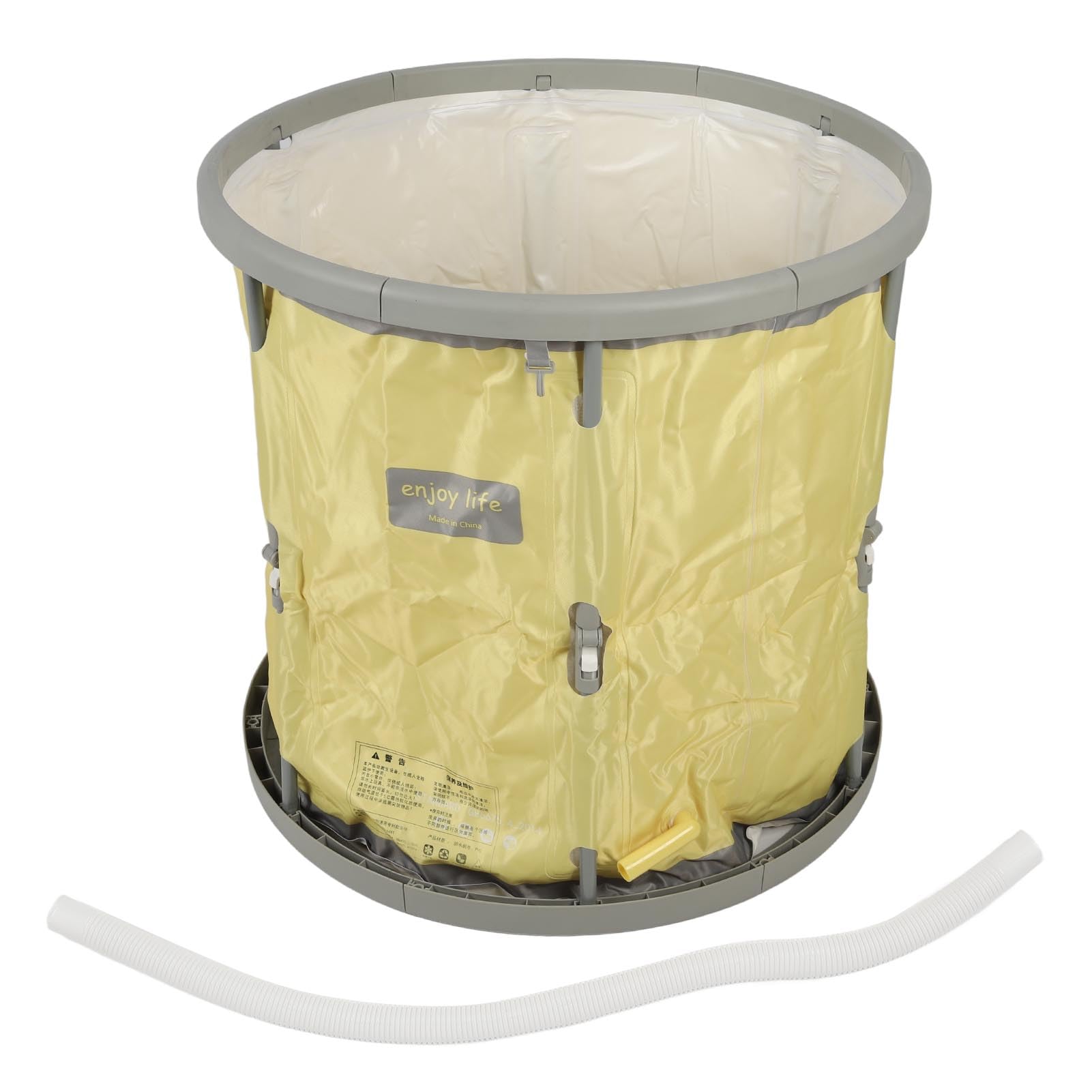 Vasca da Bagno Pieghevole, Vasca da Bagno Pieghevole Portatile in PVC 70 X 66 Cm per Adulti e Bambini, Idromassaggio per Ammollo di Sudore, Medicata, per Box Doccia per Uso Esterno (YELLOW)