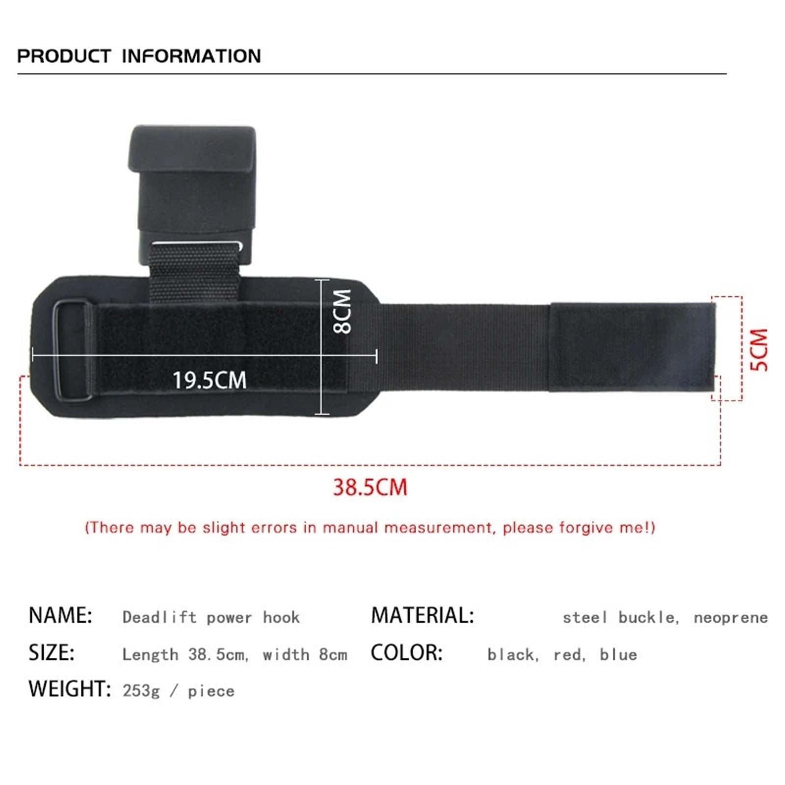 Impugnature a gancio for sollevamento pesi con fasce for polsi, cinghia for barra manuale, guanti da palestra for trazioni e fitness
