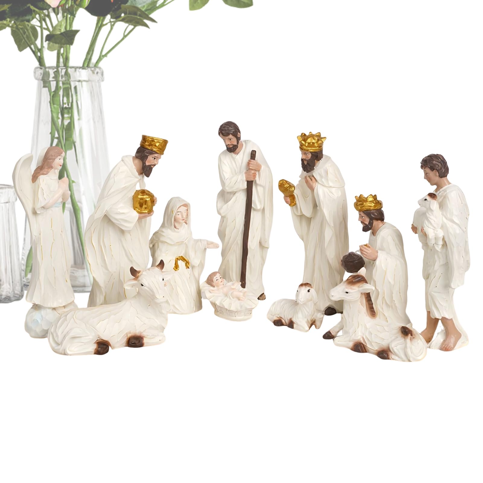 Krippenfiguren Kunstharz Weihnachten Schreibtischdekoration