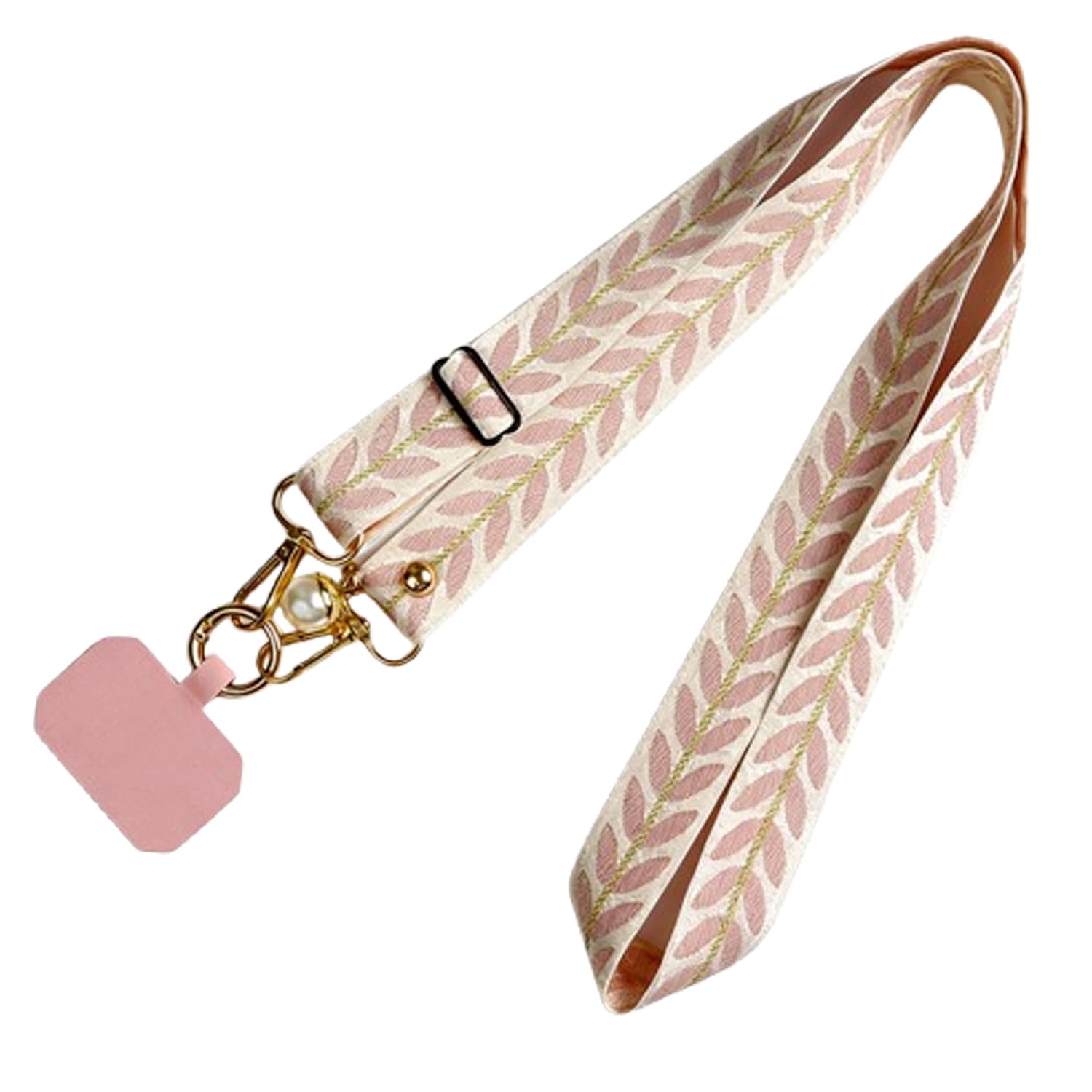 Arfuka Women's Pink Adjustable Phone Lanyard Crossbody Neck Strap Nylon Anti-Theft Cell Phone Strap, Stylish Daily Phone Accessory For