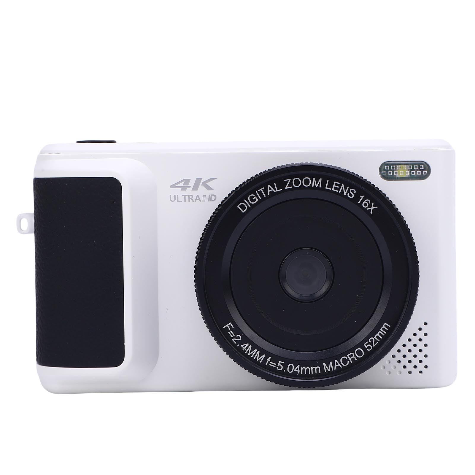 Generic Fotocamera Digitale 4K HD 64MP Videocamera Mirrorless Ultra Nitida con Messa a Fuoco Automatica AF per Viaggi, Feste e Lauree (WHITE)