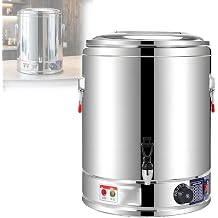 Stainless Steel Water Boilers Kettle,Autoclave Sterilizer,Thermos Bucket Stainless Steel Beverage Dispenser,with Temperature Adjustment,for Cafe, Office, Home Use TimerWithFaucet-30L