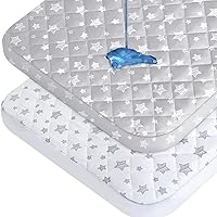 Vista 6 de Pack and Play Sheets - Paquete de 2 protectores de colchón impermeables Pack N Play, paquete de 2
