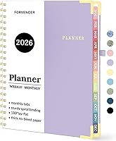 Forvencer 2026 Purple Hardcover Planner: Weekly Monthly 8.5x11 Agenda with Pockets, Goals, Notes for School Office Home