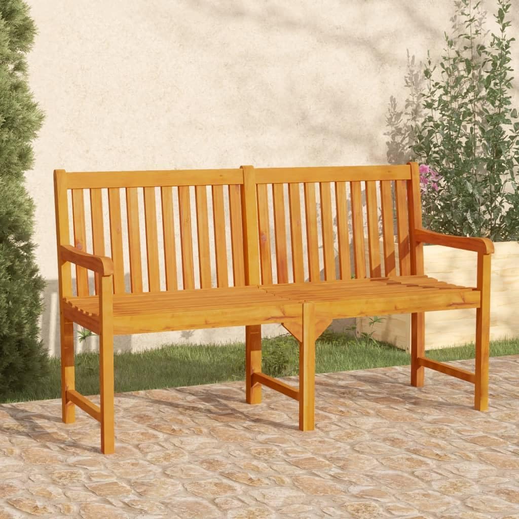 Garden Bench Natural Brown Solid Acacia Wood Large Durable,Rustic Garden Bench Solid Acacia Wood Outdoor Seating for Patio & Terrace Patio Furniture