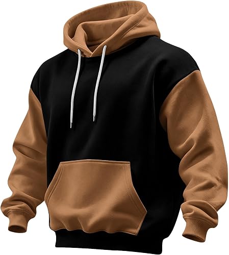 Vividcrate Men's Hoodies 2026 Long Sleeve with Pocket Pullover Hoodie Fashion Gy