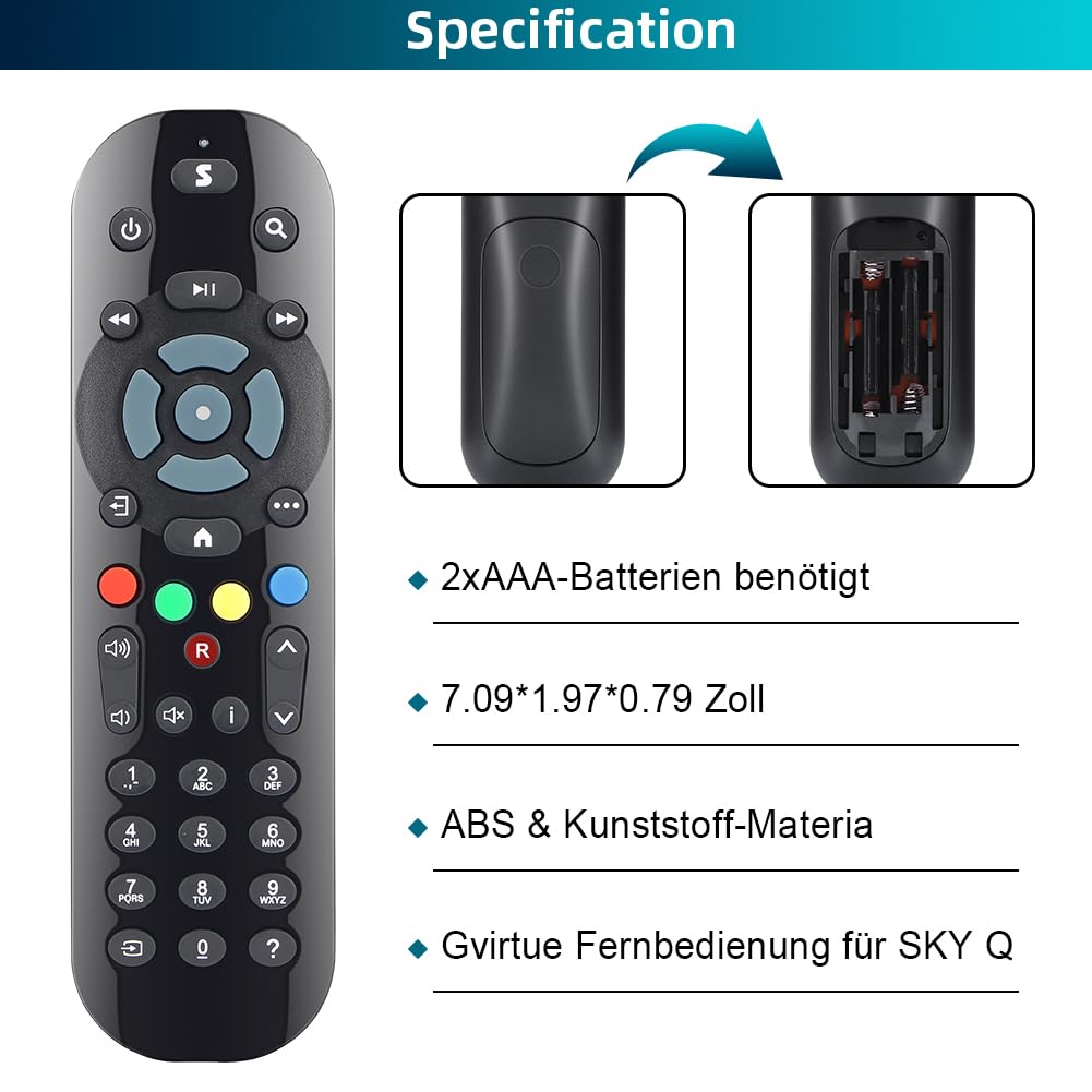 Telecomando Vocale Compatibile Sky Q, Mini, Silver – Ricerca Vocale, Pronto All'uso