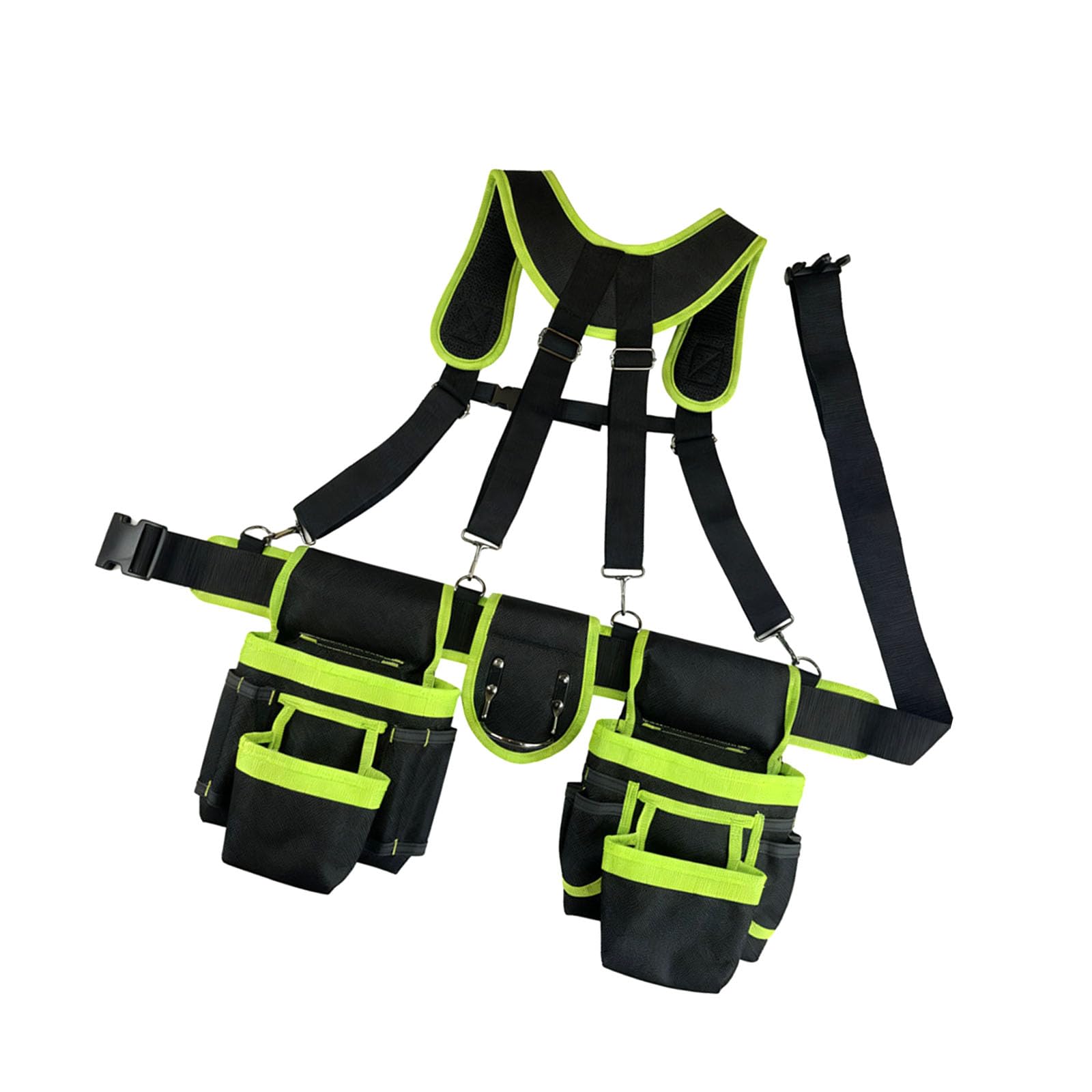 Mekalero Green Expert Hanging Tool Bag Constructed Of Reinforced Oxford Substance And Multiple Storage Pockets For Carpenters Plumbers Multi Pocket Tool Planner