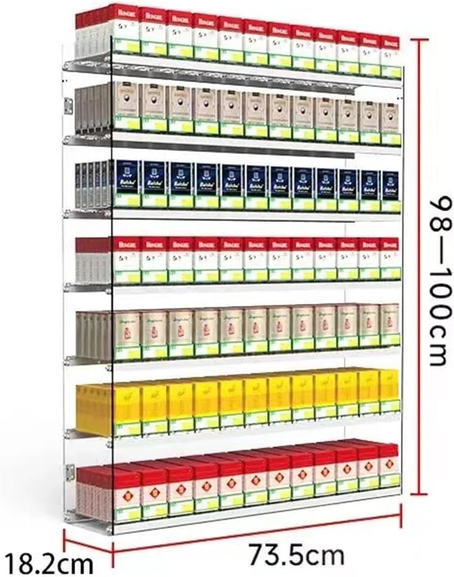 Commercial Automatic Cigarette Display Shelf | Cigarette Showcase Rack for Retail, Coffee Shops, Bars & Shopping Centers | Cigar & Candy Vending Solution (73.5x18.2x99cm)