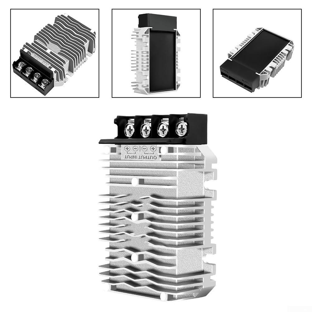 DC Spannungsregler-Wandler, DC 48 V auf 12 V, 50 A/60 A, Step-Down-Transformator-Modul mit Gehäuse aus Aluminiumlegierung, für Golfwagen, Elektrofahrzeuge (50 A)