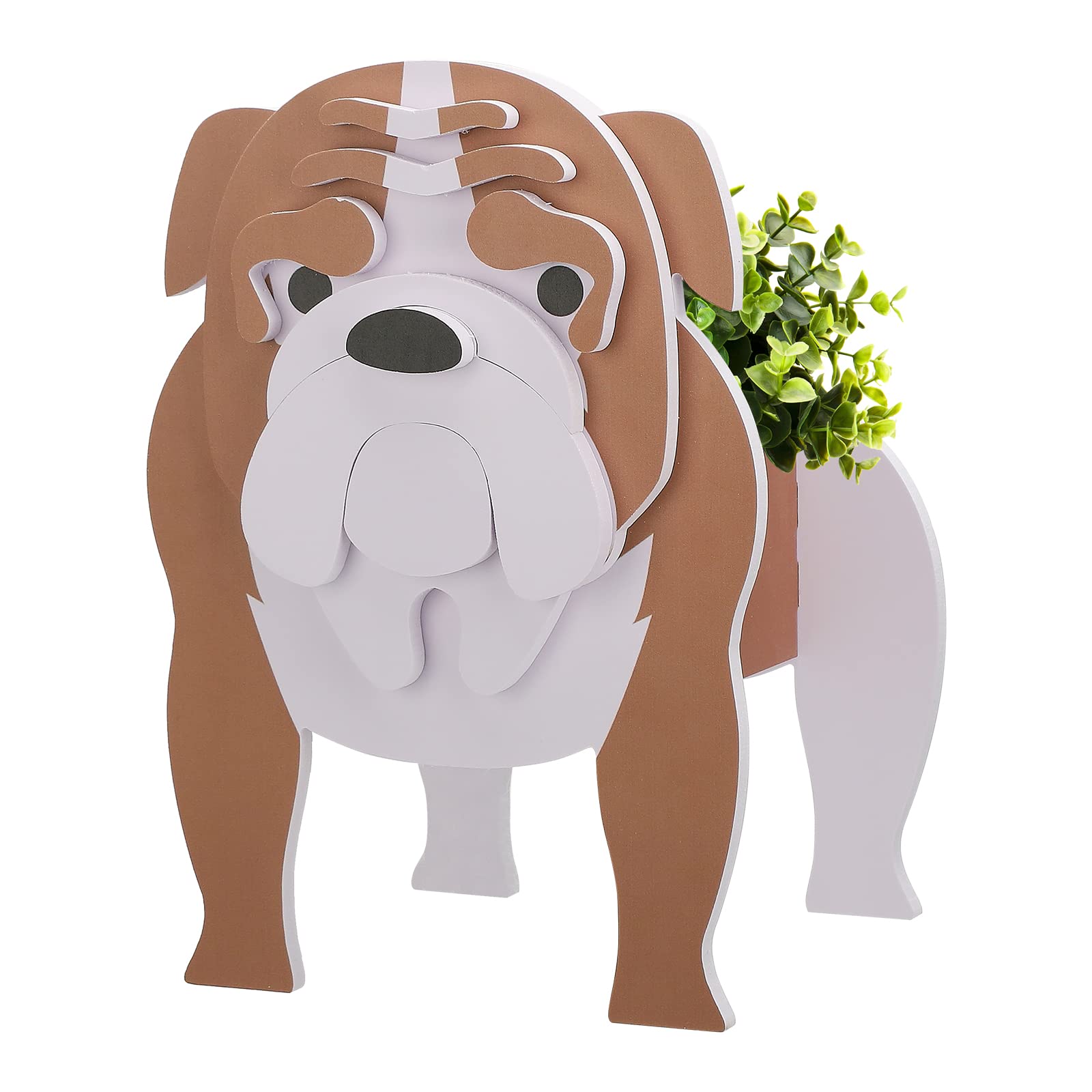 PRTECY Dog Planter Plant Pot, Cute Animal Dog Flower Plant Pots Cartoon Plant Storage Container Holder for Garden Flower Office Home Decor Gift(English Bulldog Planter)