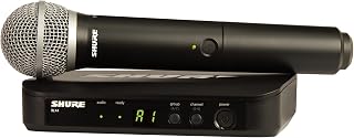 Shure BLX24/PG58-H9 Wireless Microphone System: PG58 Vocal Mic, 14Hr Battery, 300ft UHF Range for Performers