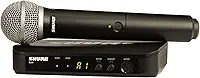 Shure Sistema de microfone sem fio UHF BLX24/PG58 – perfeito para igreja, karaokê, vocais – vida útil da bateria de 14 horas, alcance de 91 metros | Inclui microfone vocal portátil PG58, receptor de