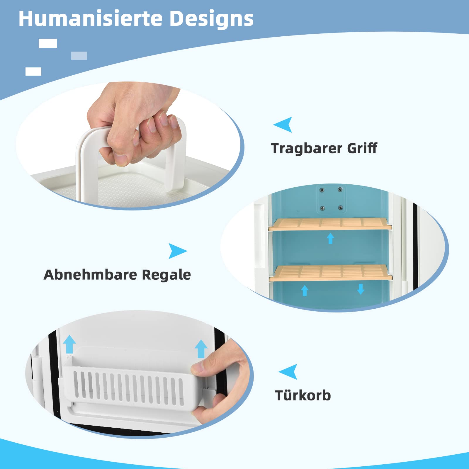 COSTWAY 10L Mini Kühlschrank Glastür, Skincare Fridge, AC/DC Mini Fridge mit 3-stufige Helligkeit Touch-Screen-Spiegel, Kühler und Wärmer für Hautpflege und Kosmetik Lebensmittel