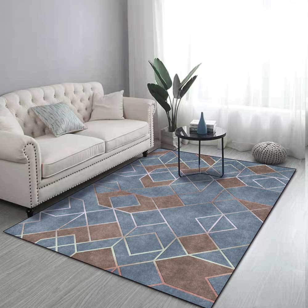 Tapis antidérapant à poils courts doux et lavable pour intérieur moderne