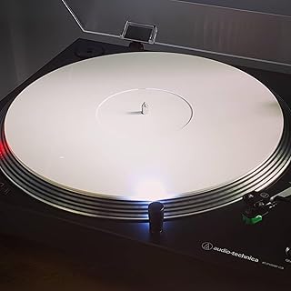 Acrylic Turntable Mat - 12" Vinyl Record Platter Slipmat - Enhanced Audio Experience - Reduces Vibrations & Static Noise - Improves Bass & Sound Clarity - White Finish