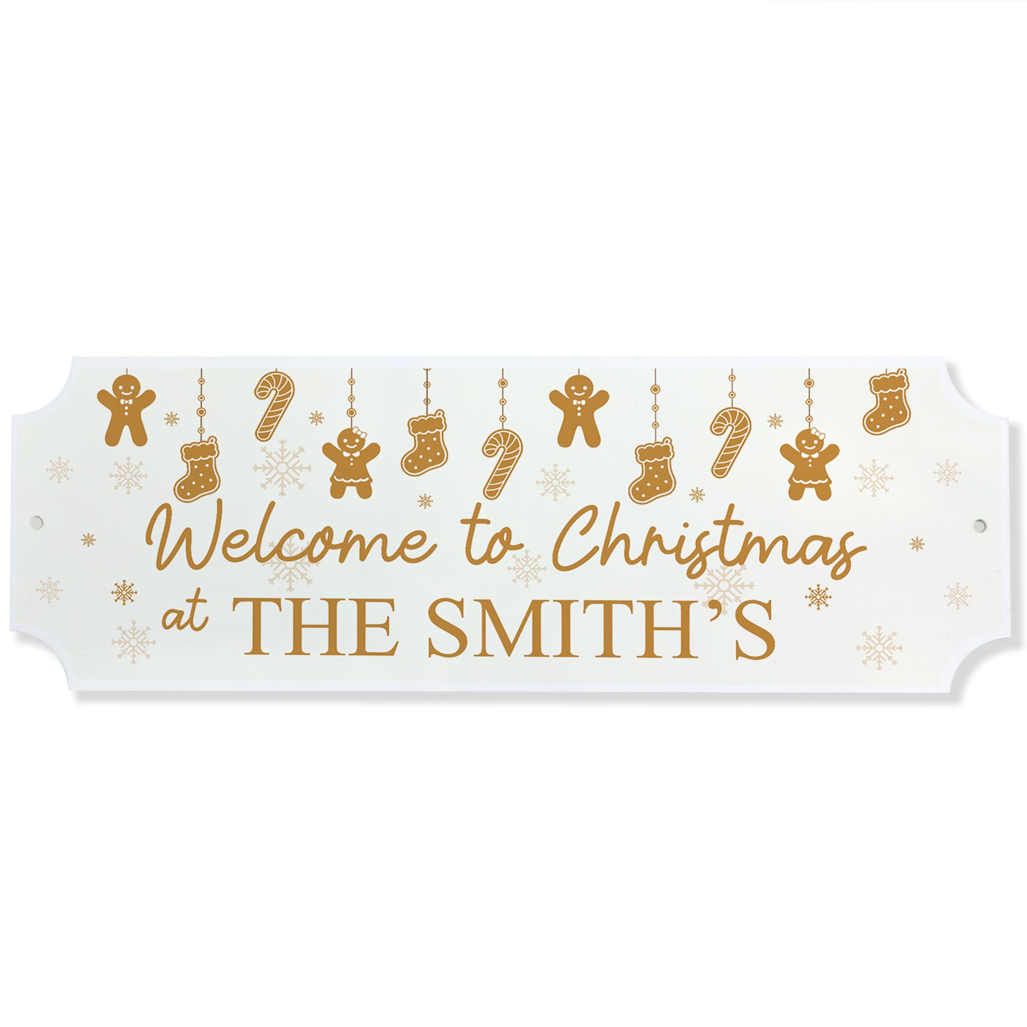 Red Ocean Personalised Welcome Christmas Sign Christmas at the 'Surname' Plaque Decoration For Family Couple New Home First New Home Decoration Keepsake