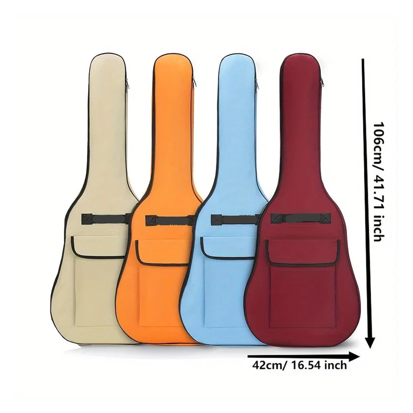 Funda para Guitarra Funda Acolchada de 5,5 mm for Guitarras de 40/41 Pulgadas, Correas de Hombro Ajustables y Accesorios.(Orange)