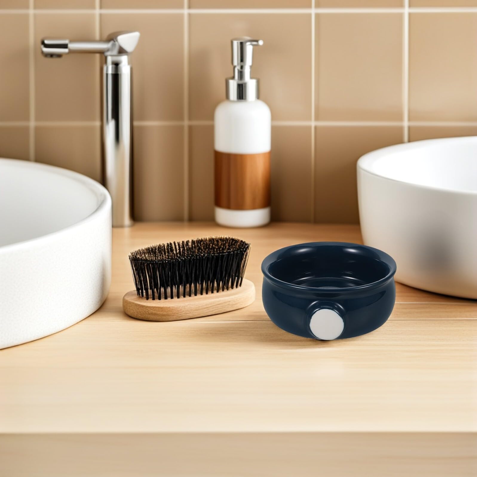 SOIMISS Ciotola per Schiuma da Barba, Rapida Creazione Schiuma e Uso Multifunzione in Casa in Viaggio
