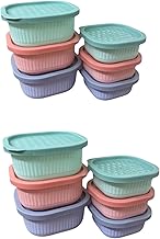 C.S.M CSM Food Storage Containers, Square Shape (6 * 290ml and 6 * 135ml) Set of 12, Multicolour, Airtight, Microwave Safe