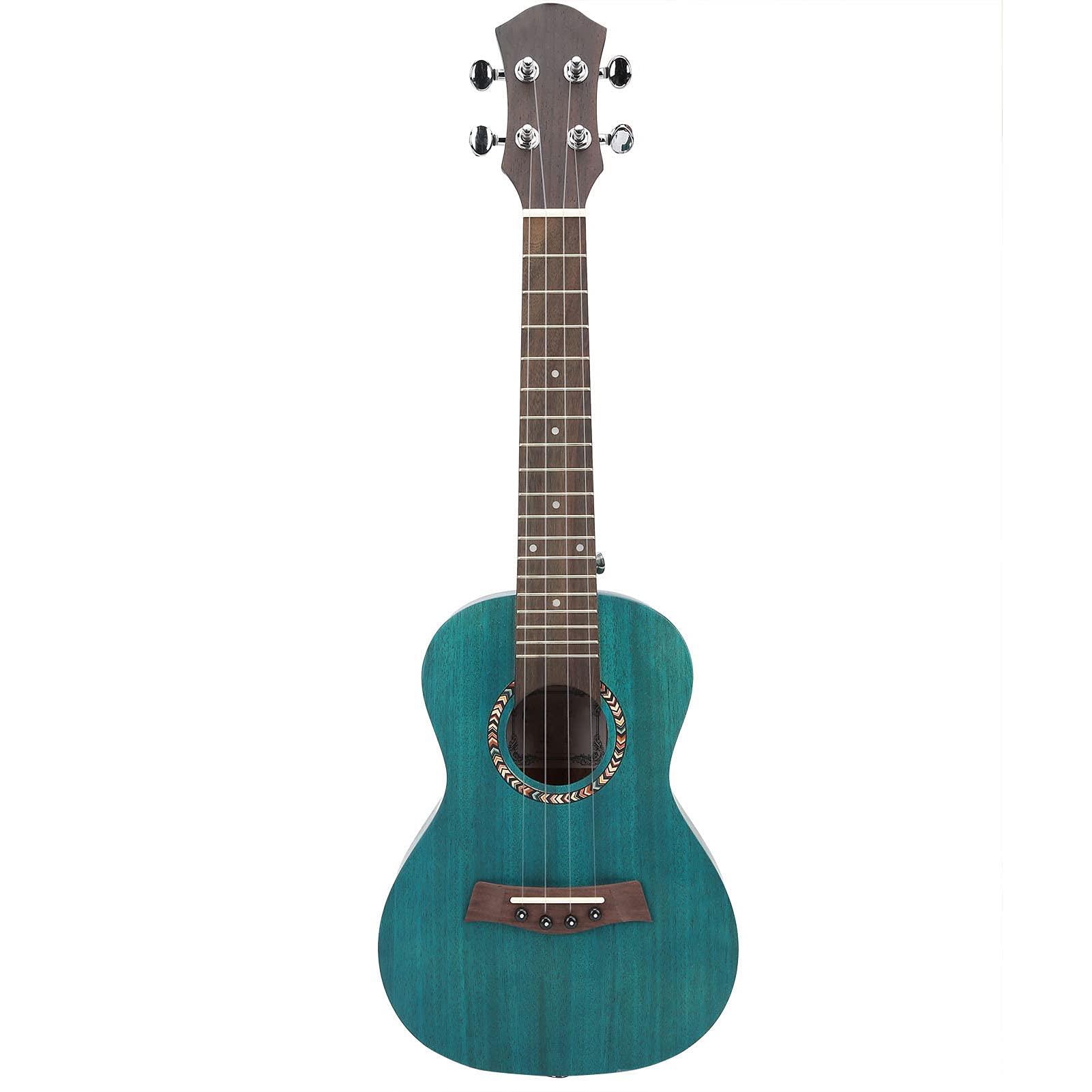 Ukulele Impiallacciatura di Mogano Ukulele Opaco Corde di Carbonio in Palissandro per Strumenti a Corde per Principianti (Retro verde malachite da 26 pollici)
