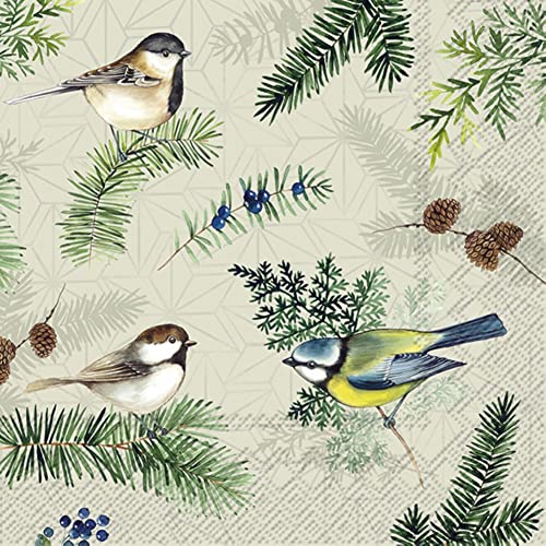IHR Ideal Home Papierservietten – Design „ACORNS AND LEAVES“ In Braun, 20 Stück