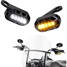 NTHREEAUTO Handlebar Motorcycle LED Turn Signals, Mini Blinkers Switchback Front Turn Signal Running Light Compatible with Harley Davidson Sportster 1200 Iron 883