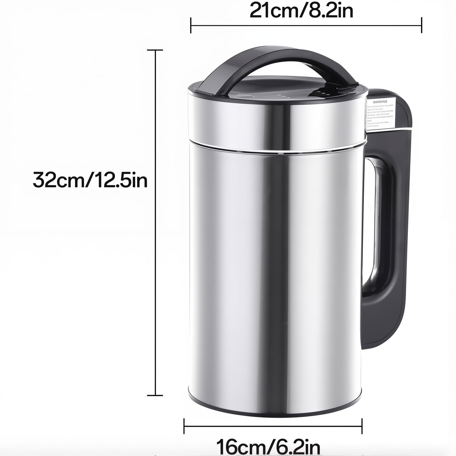 Soja- und Nussmilchmaschine, 1,2 l, 6-Gang-Einstellung, selbstreinigend, geeignet für Sojabohnen, Mandel, Hafer und vegane Milch