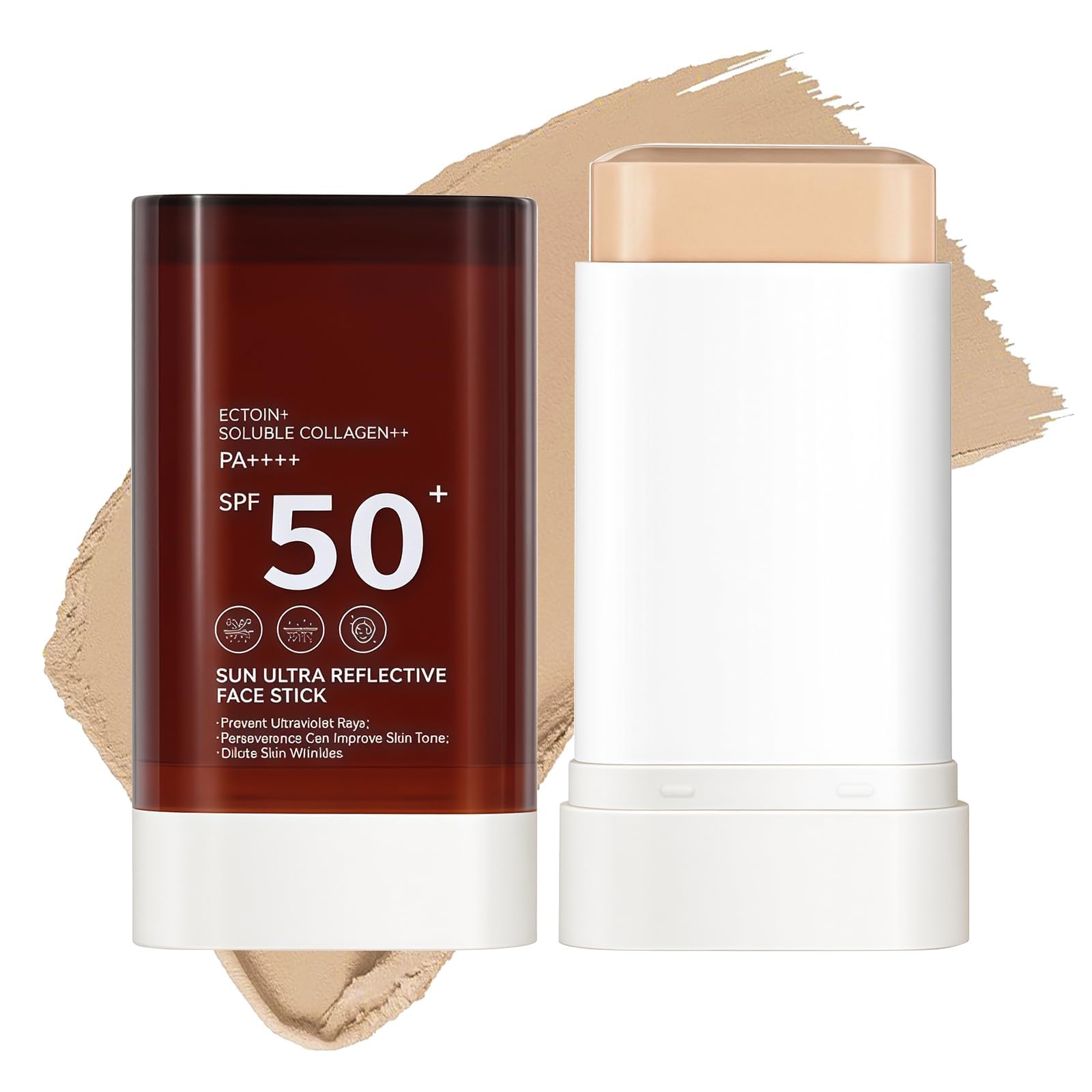 DAGEDA Foundation Stick SPF 50, Tinted Sunscreen for Face and Body, Natural