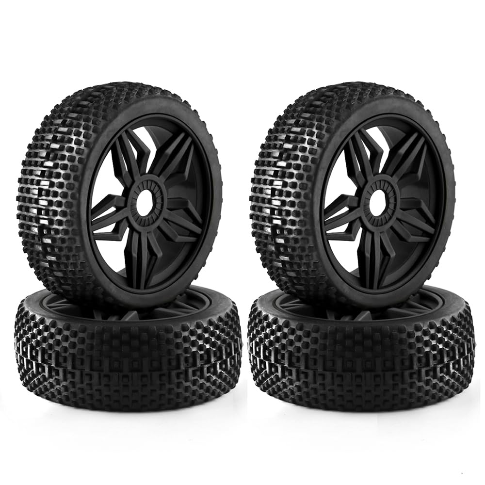 Roues Off-Road 1/8 RC Haute Adhérence Hex 17mm Buggy Xzeit Noir B