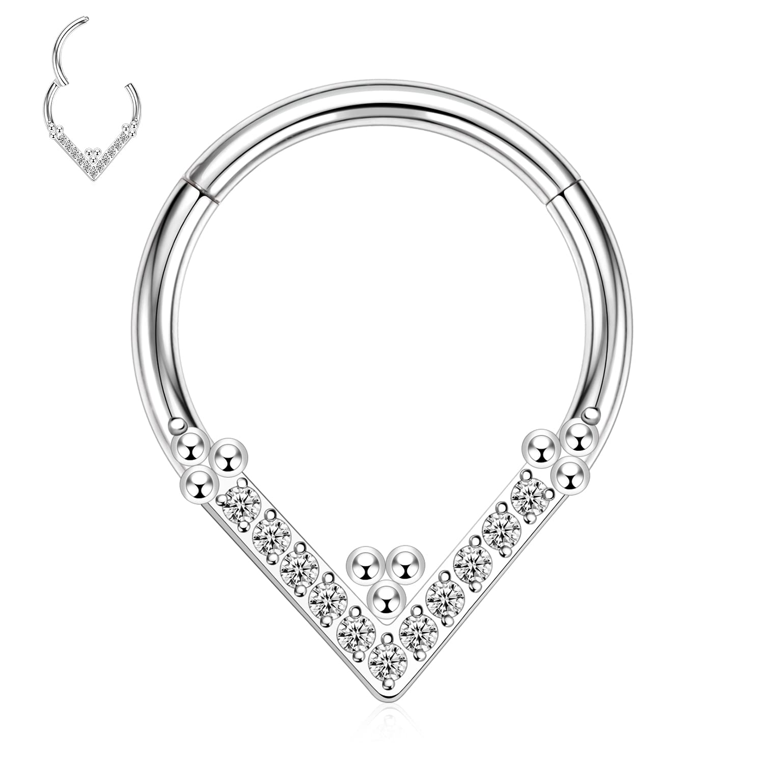 hengkaixuan Teardrop Daith Earrings Septum Jewellery Nose Hoop Ring Surgical Steel Daith Rook Tragus Piercing Jewellery Septum Clicker Ring Small Hoop Earring — view 54