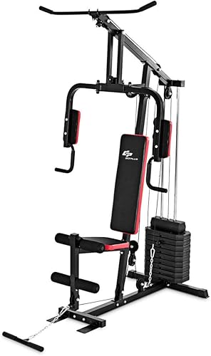 Miniatura 8 de Goplus Multifunción Sistema de gimnasio en casa Entrenamiento con pesas Equipo de entrenamiento Fitness Máquina de fuerza para entrenamiento
