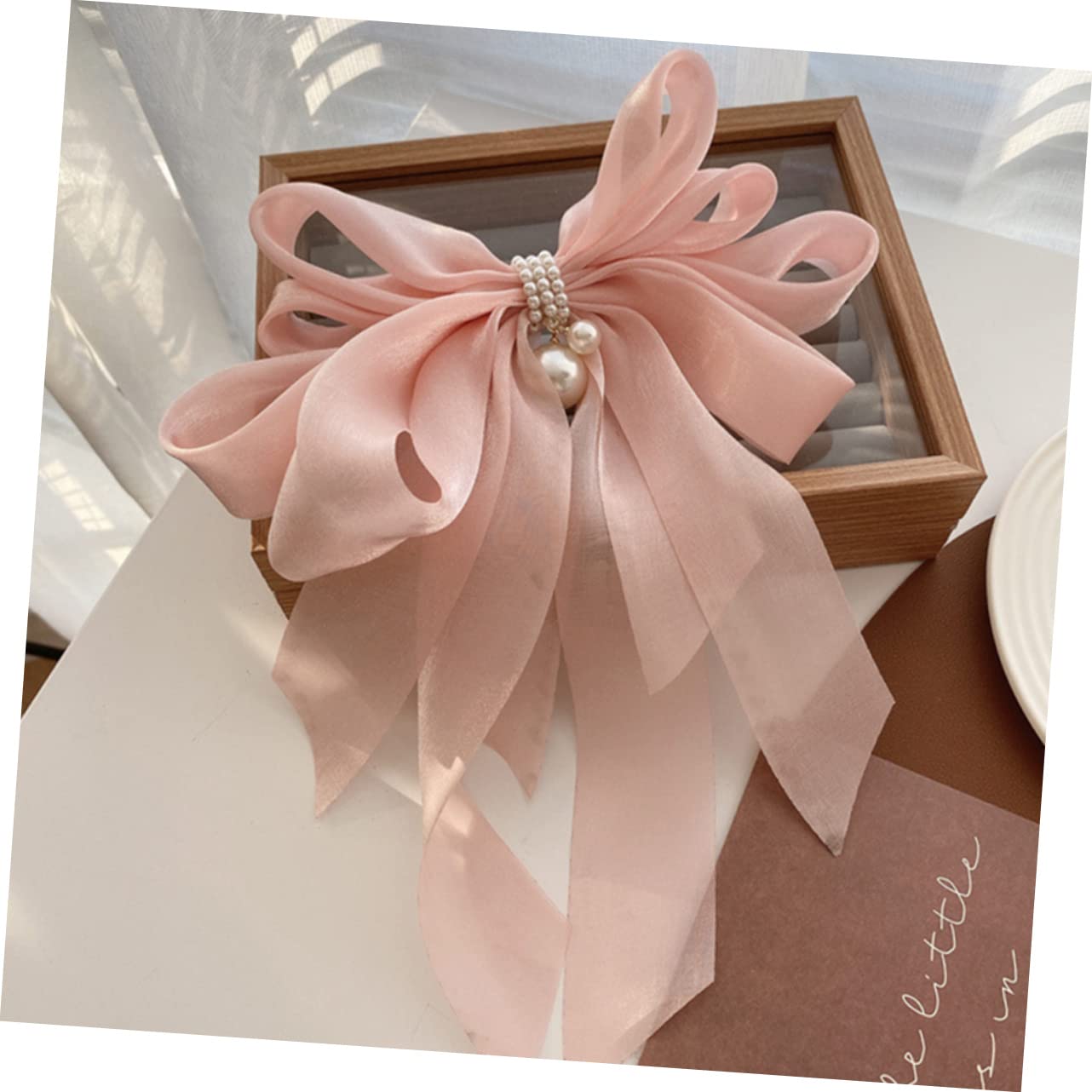 minkissy 10pezzi Fermagli Per Con Fiocco e Perle Da Accessori Eleganti Per Donne e Ragazze Clip Per Retro Facili Da Usare e Resistente