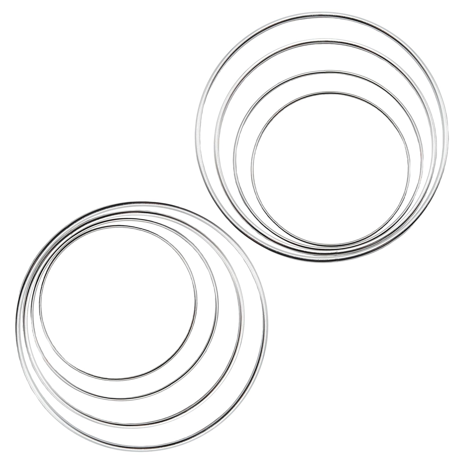 Pocoxll 8 Pcs Metal Floral Hoops, Wreath Macrame Hoop Rings, Metal O Rings