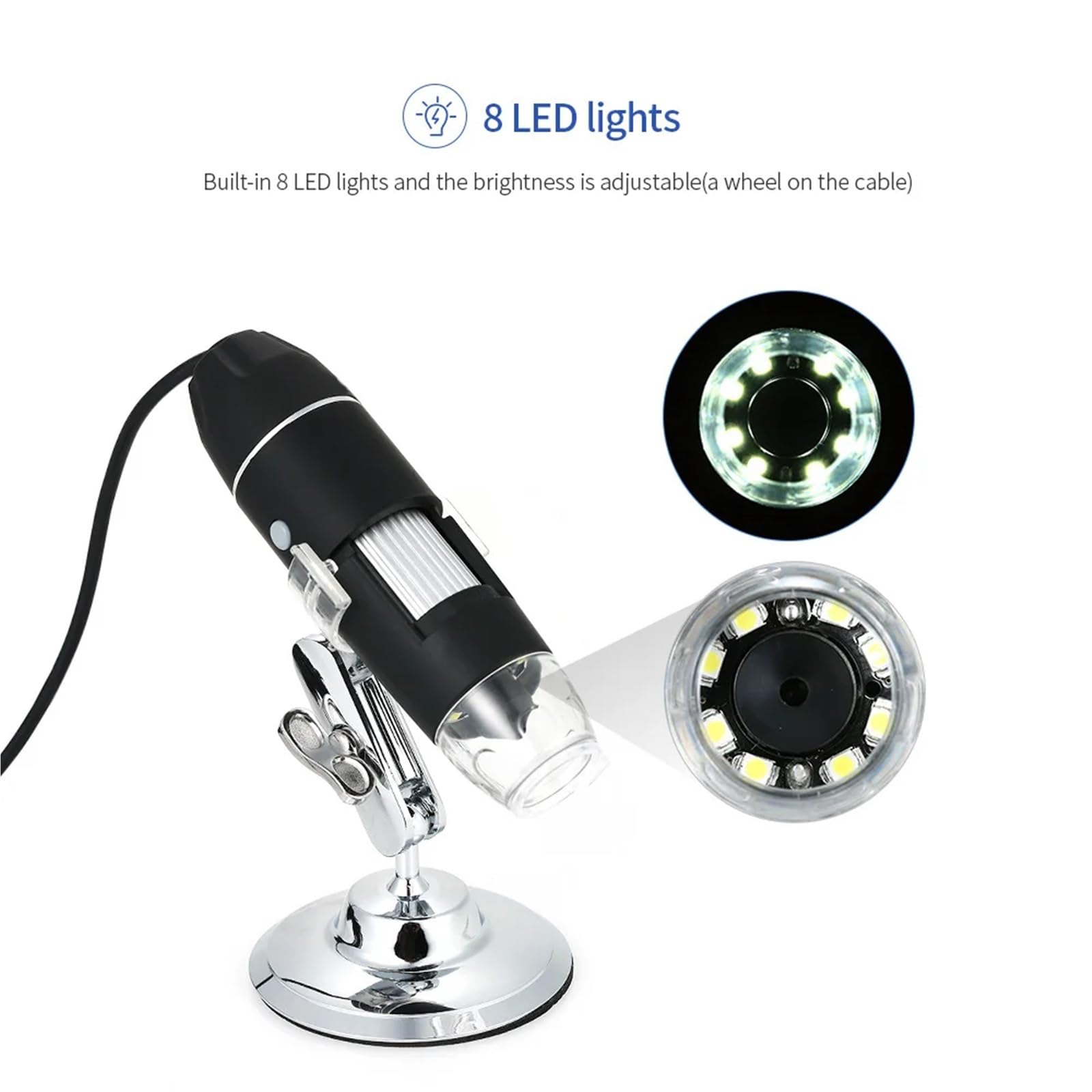 microscopio, Microscopio Digital 3 en 1 Tipo C con cámara, 1600X, USB, portátil, electrónico para Adultos
