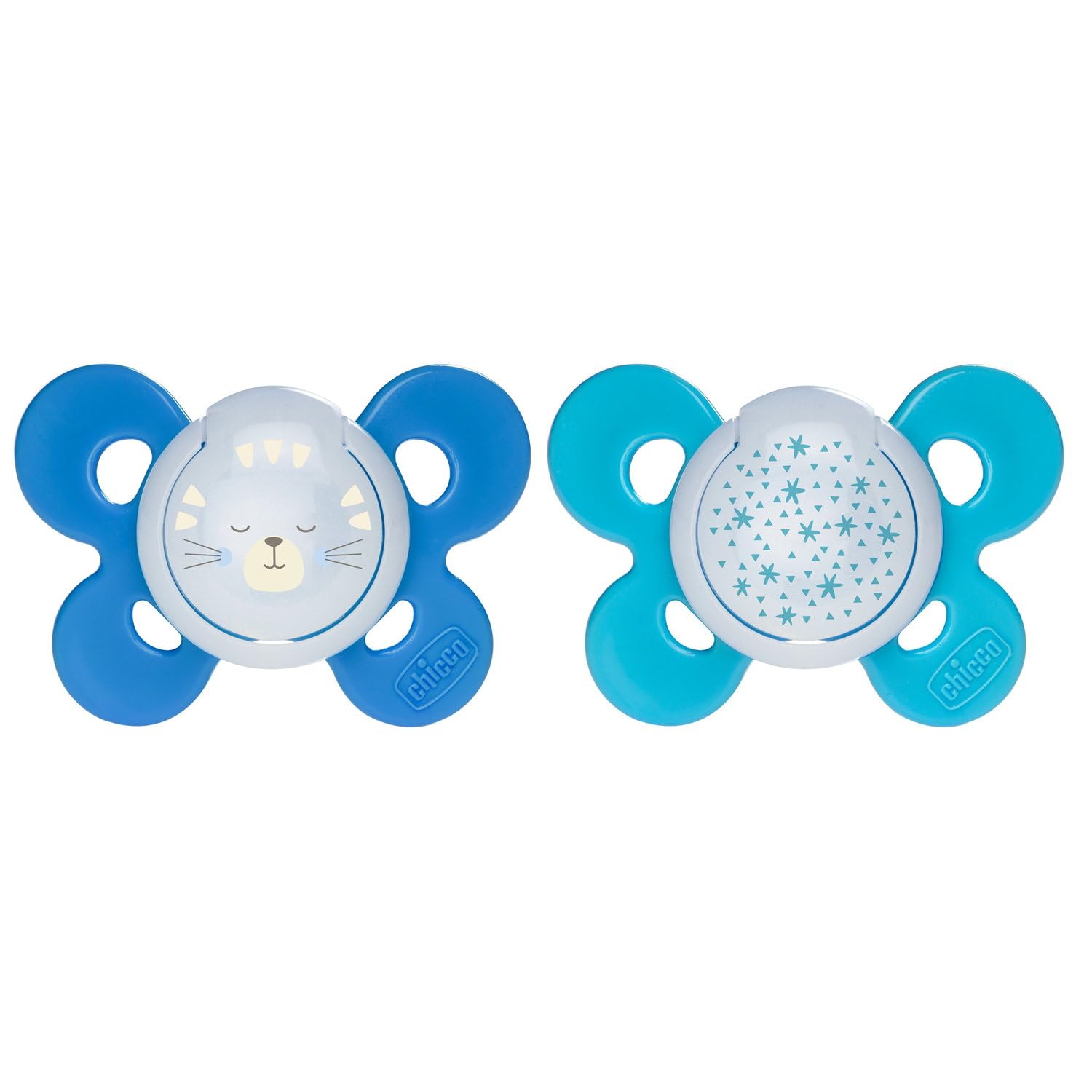 Chicco Physio Comfort Night Bimbo Succhietto di Silicone, 16-36 Mesi, Colori Assortiti, 2 Pezzi