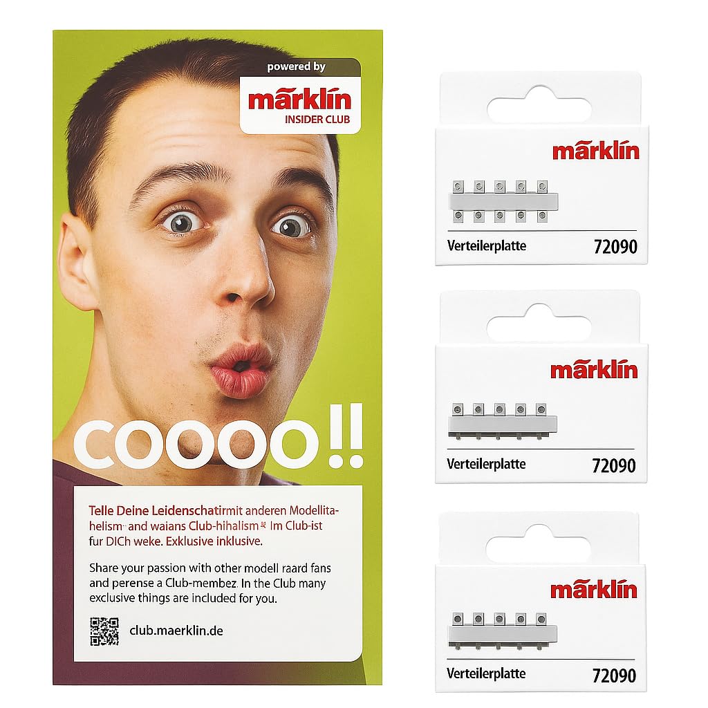 Märklin 72090 Lot de Plaques de Distribution pour Modélisme Ferroviaire H0 Z Trix – Répartiteur 11 Broches – Bundle Exclusif Iberplace avec Livret