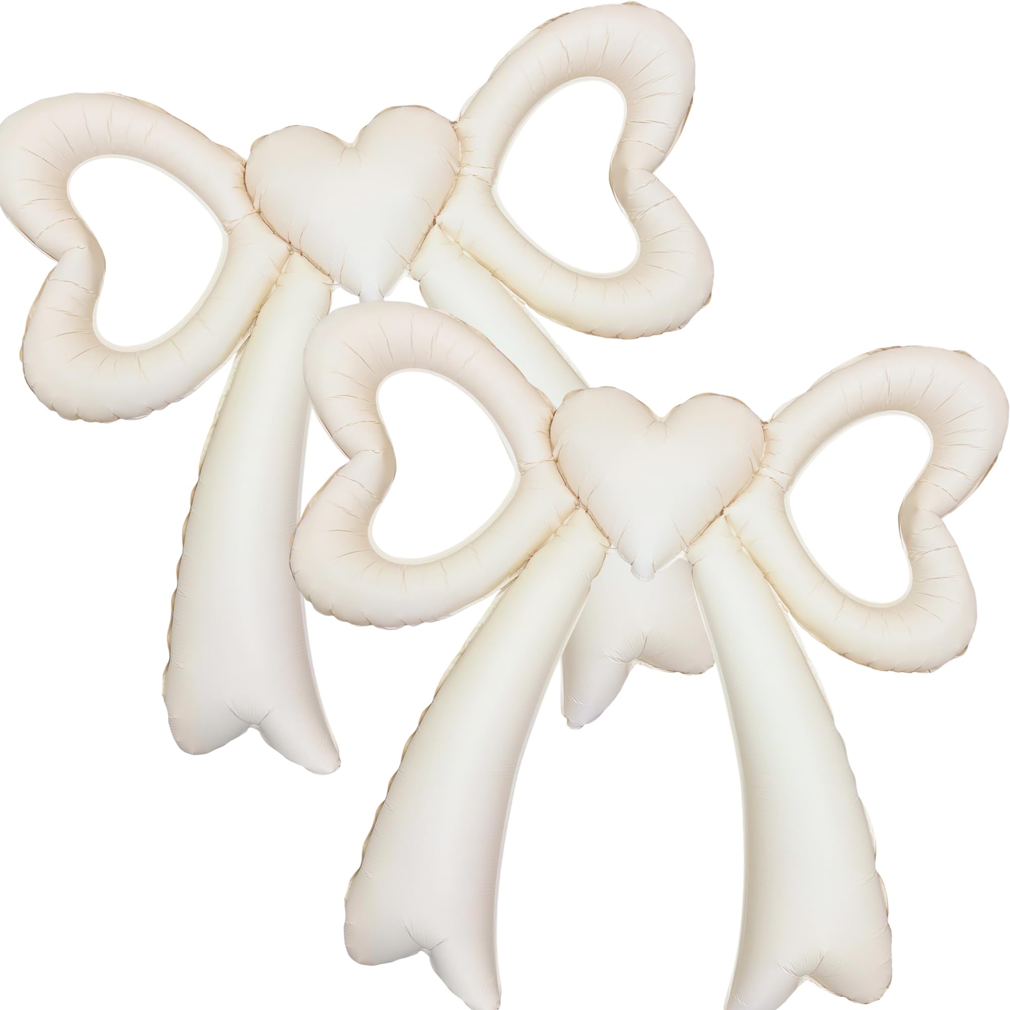 Lidmada 2 Pack White Bow Birthday Party Decorations Balloons, Bow Themed Party Decors Foil Balloons for Girls Baby Shower Wedding Bridal Bachelorette